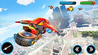 Flying Robot Bike Futuristic Robot War Android Gameplay screenshot 1