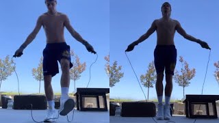 Corbyn Besson jumping rope like a pro