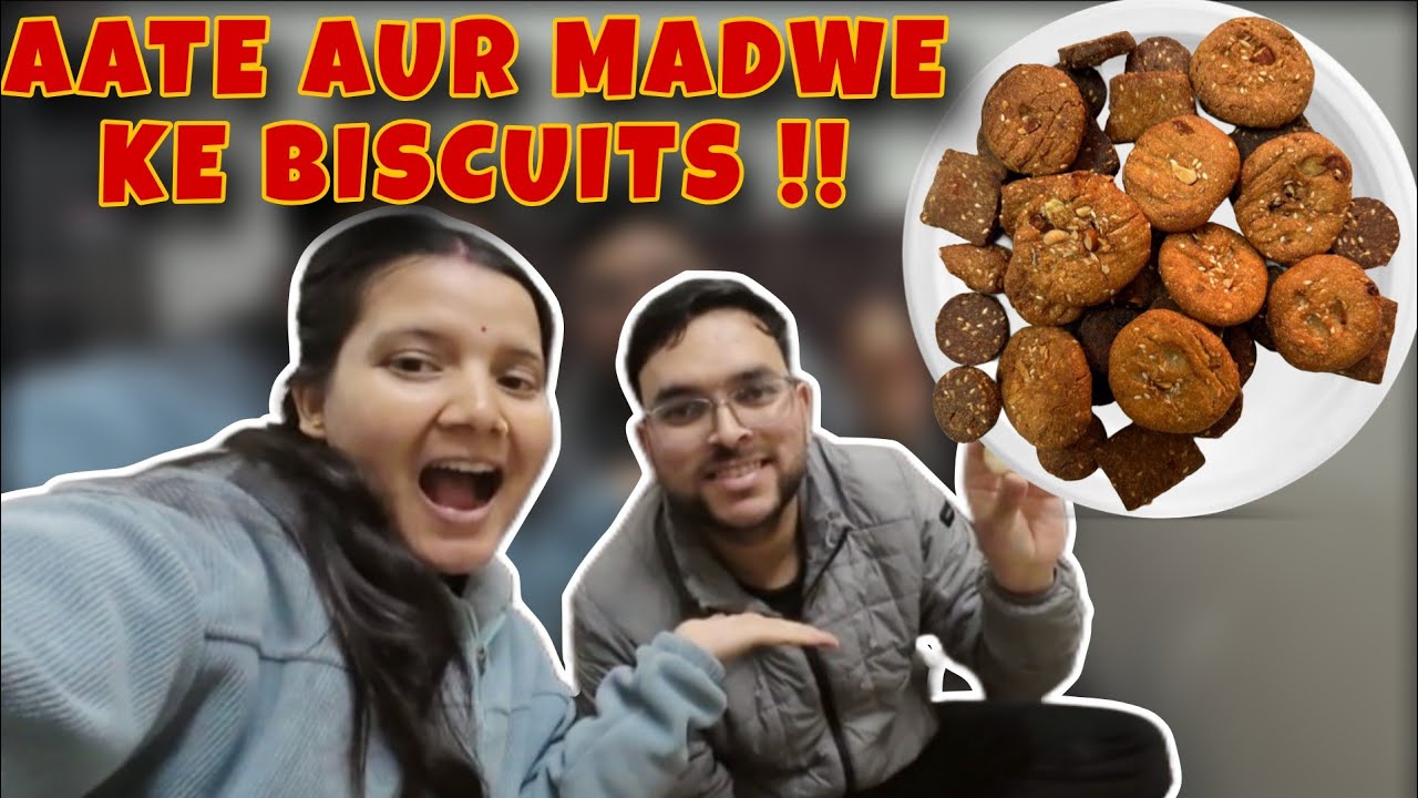 Aaj banaye humne aate aur madwe ke biscuits 😍❤️