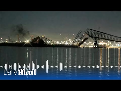 Horrific moment of Key Bridge collapse heard on police comms
