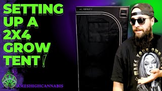 Setting up a 2x4 grow tent