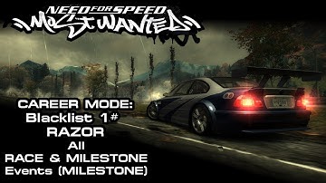 NFS: Most Wanted (2005) - Blacklist #1: Razor - Race & Milestone Events (Milestone) (PC)