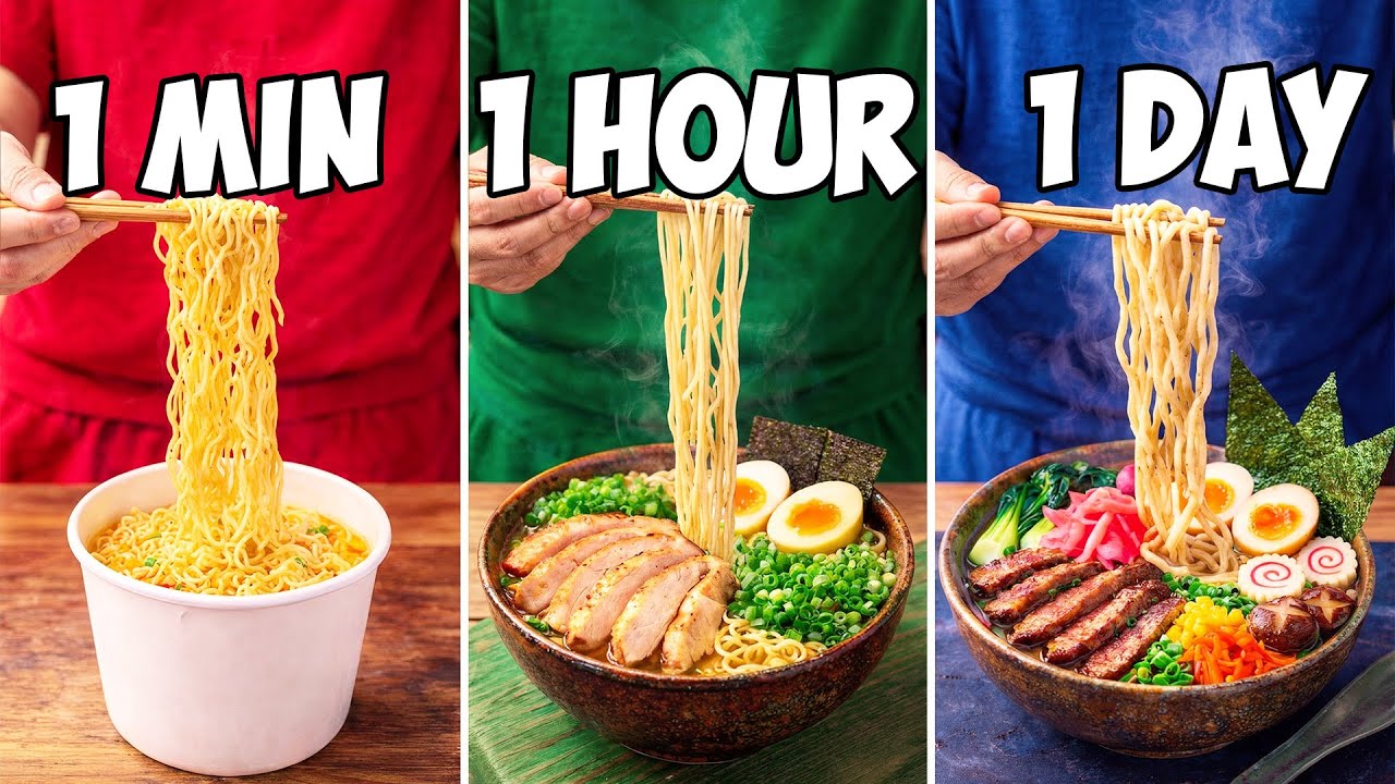 1 MINUTE vs 1 HOUR vs 1 DAY RAMEN