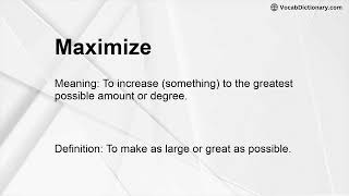 Maximize Meaning