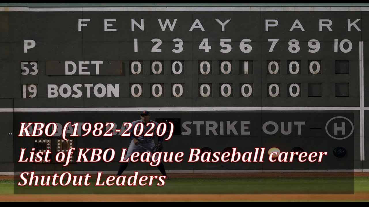 KBO (1982-2020) List of KBO League Baseball career ShutOut Leaders