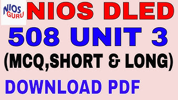 NIOS DLED MODULE 508 UNIT 3(निष्पादन कला )