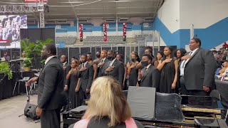 Joshua Campbell and WSSU Choir perform during fall commencement