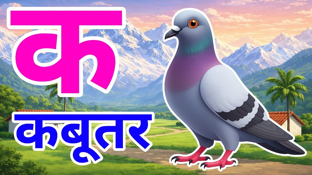 क से कबूतर, अ से अनार a se anaar k se kabutar I Hindi varnmala I ABCD क से कबूतर अ से अनार, for kids