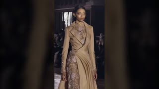Tony Ward SS26 "Facets of Light" | Gold Embroidered Gown with Sculpted Twists & Slit |
