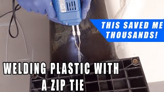 Plastic Welding With A Zip Tie ~ THIS WILL SAVE YOU THOUSANDS $$ ~ How To Fix An Excavator!
