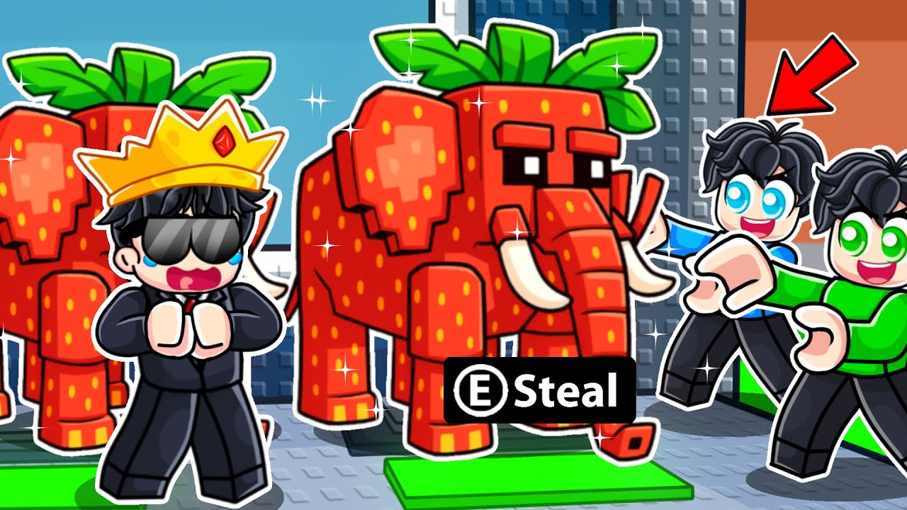 I Took My STRAWBERRY ELEPHANT in Public Lobby in Steal a Brainrot Roblox