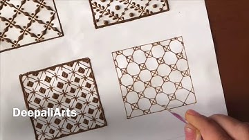 Tutorial-36, Filler Elements For Intricate Mehndi Design | Learn Grid/Netting Pattern by ||