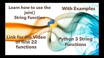 Learn how to use JOIN string function in python 3  in 2 minutes [2020]