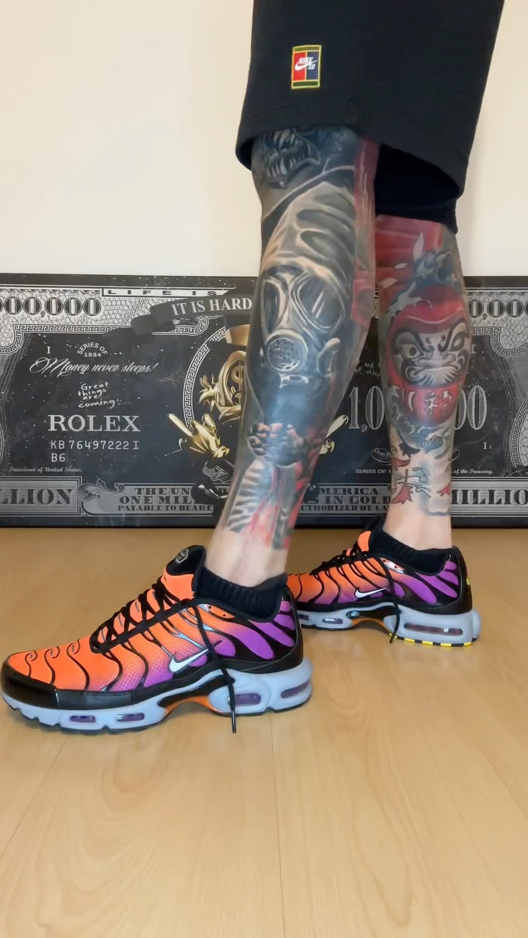 air max plus sunset on feet