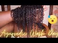 Ayurvedic Wash Day Routine on Extremely Dry, Low Porosity Natural Hair for Moisture and Shine