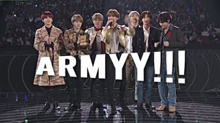 bts saying 'army' right after receiving an award pt.2