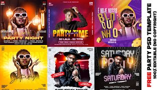 Free Party Poster Template |party flyer Photoshop free psd template free download