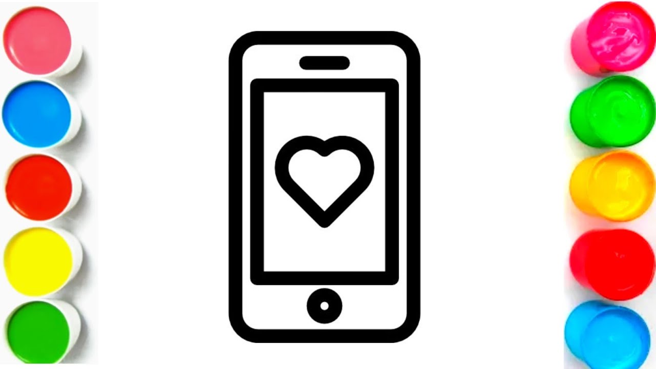 Mobile Phone and Earbuds Drawing, Painting & Coloring For Kids and Toddlers_ Child Art