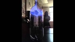Combustion. Rubbing alcohol fumes in slomo