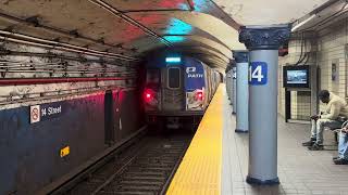 PATH PA5 Yellow/Blue train action at 14th Street & 23rd Street 