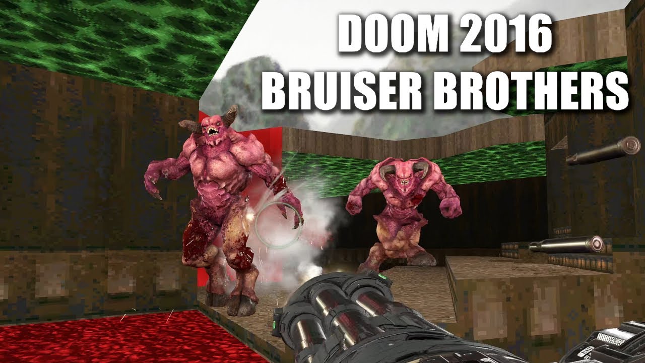 Doom 2016 Classic E1M8 Boss - Bruiser Brothers [2K 60FPS No Commentary]