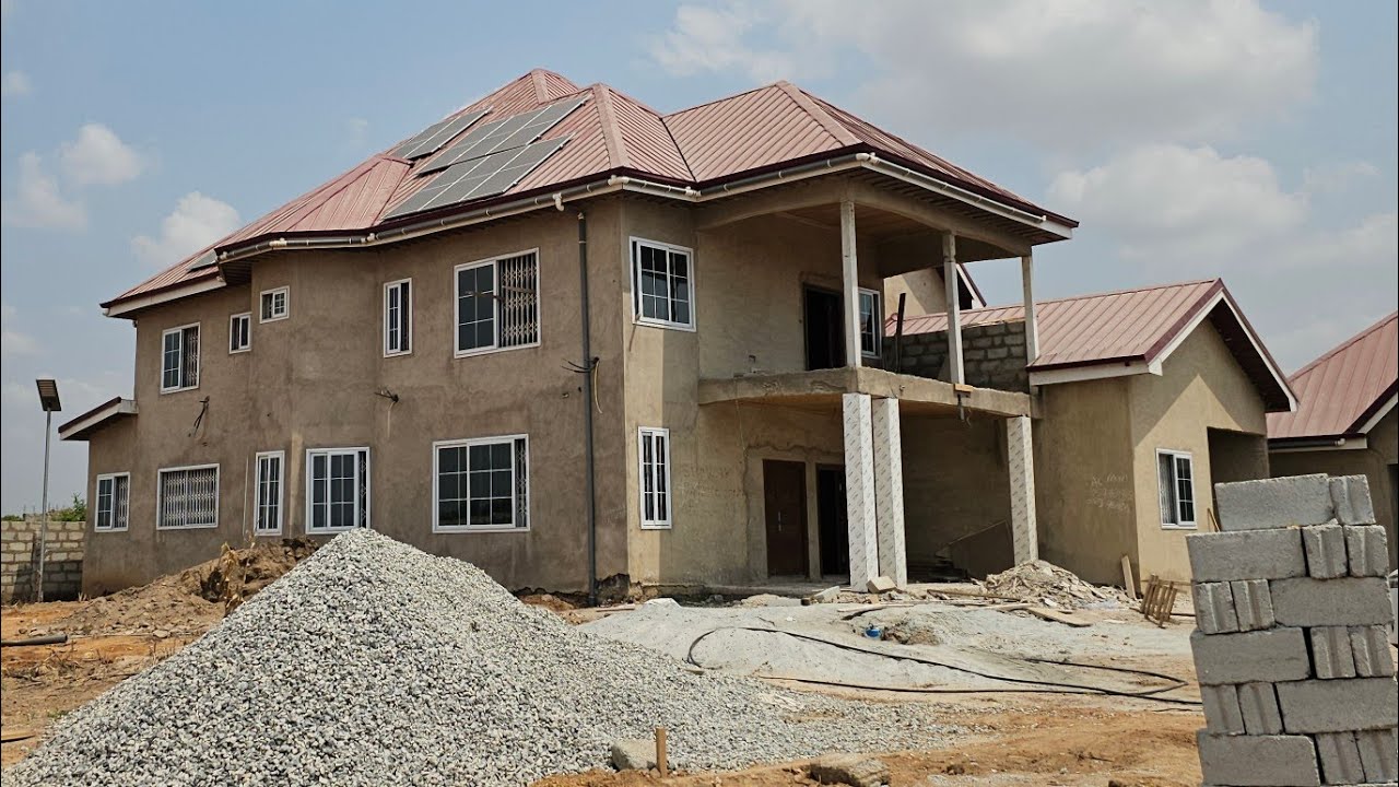 Building in Ghana ; Tour of my  Neighbor's 10 Bedroom   Mansion 