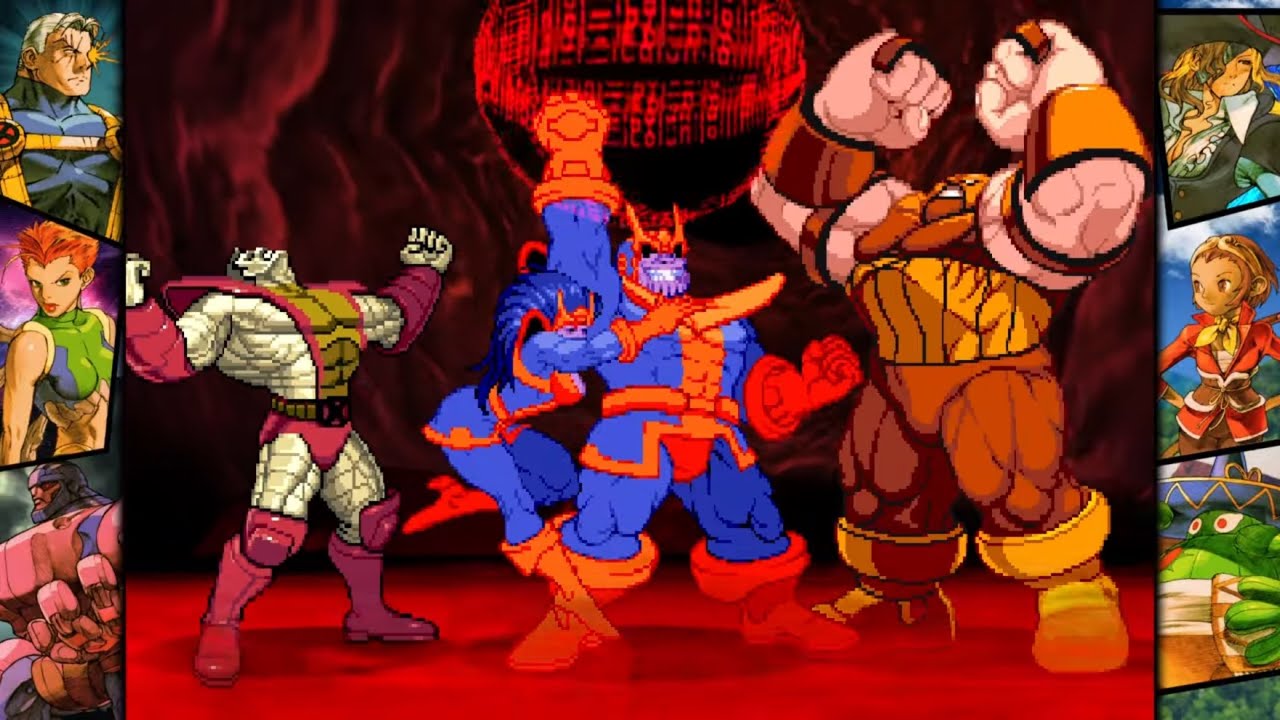 Marvel vs Capcom 2: прохождение аркадного режима с Колоссом, Джаггернаутом и Таносом.