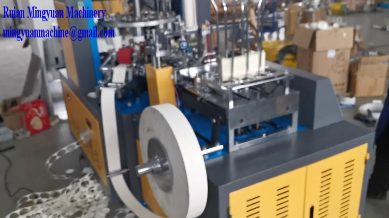 Single Plate open cam paper cup machine test running 150ML 75 pcs each min for Bangladesh client