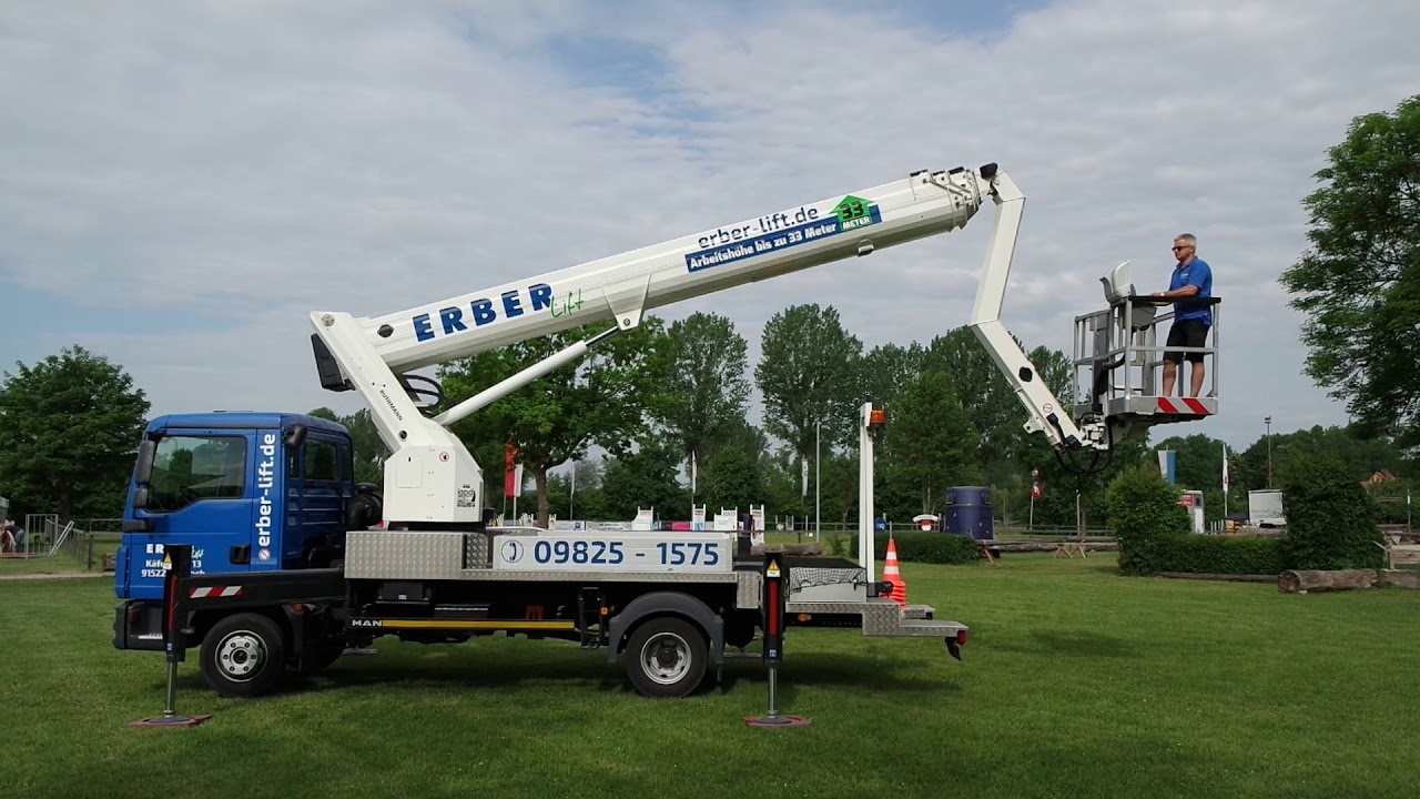 Erber Lift 33m Ruthmann Arbeitsbühne Ansbach Käferbach - YouTube