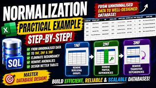 Database Normalization Example | Convert UNF to 1NF, 2NF &amp; 3NF Step-by-Step