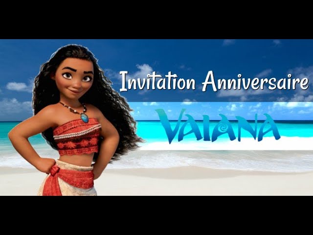 Faire une invitation anniversaire Vaiana ou Moana à imprimer - YouTube