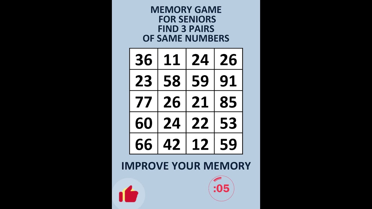 Senior Brain Challenge exercise: improving memory and attention 