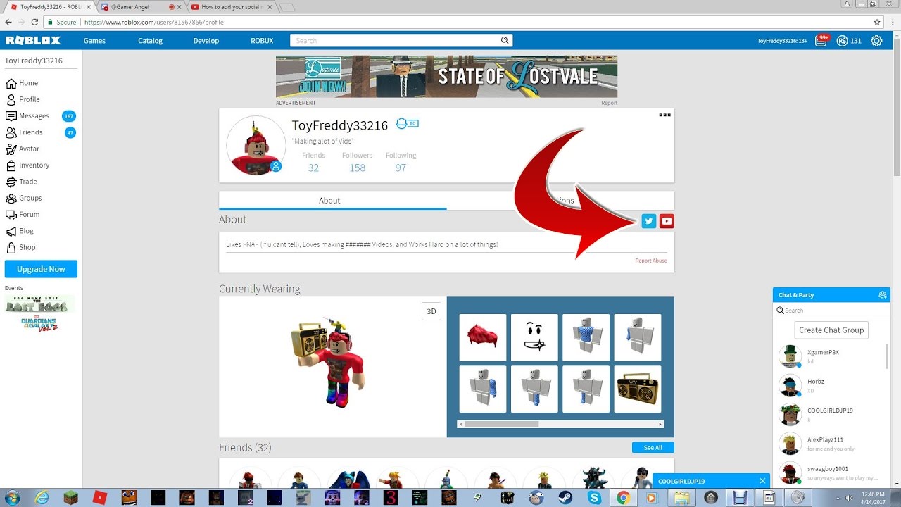 How To Add Your Social Media To Your Roblox Account Youtube - how to change your discord pic to your roblox profile