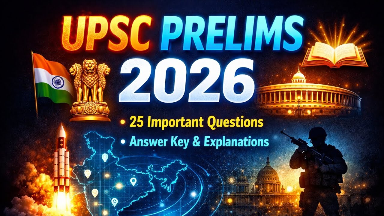 UPSC Prelims 2026 | 25 Most Important MCQs | Full Answer Explanation ...