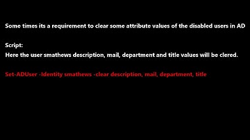 How to clear an AD user attributes using powershell