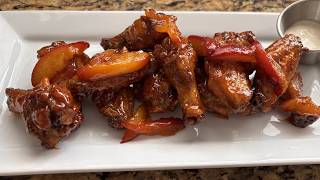Hot Honey Peach Wings | Appetizers