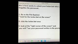 Unlock locker.bat forgotten password (EASY)