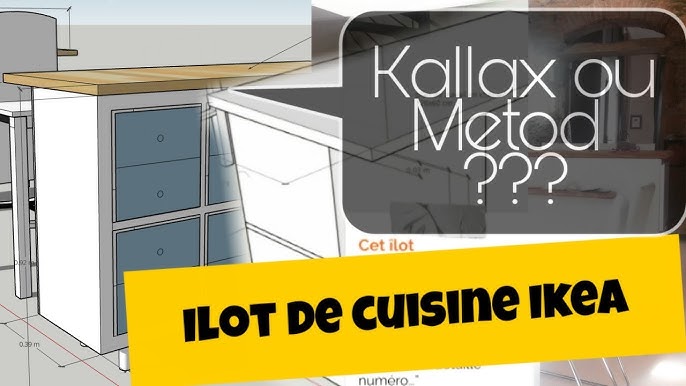 Ilot central de cuisine contemporain - MDF - L130 cm - Blanc et Naturel -  MEILI