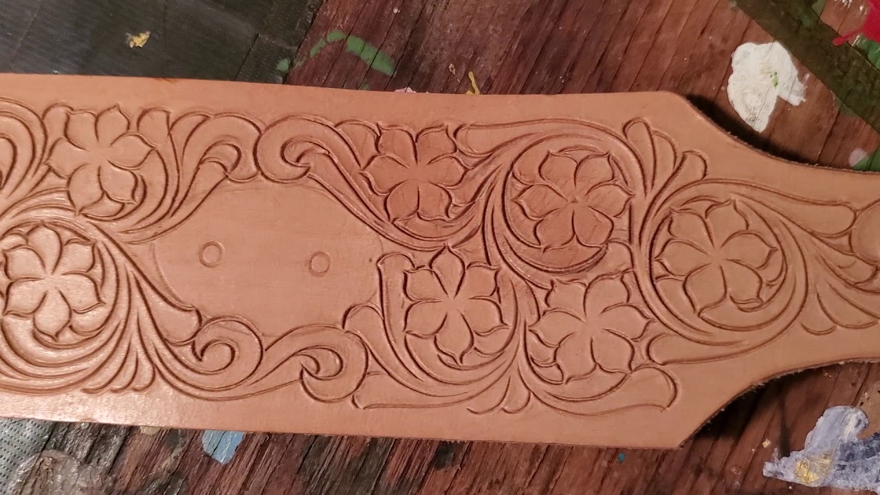 Leather Handtooled Horse Belt