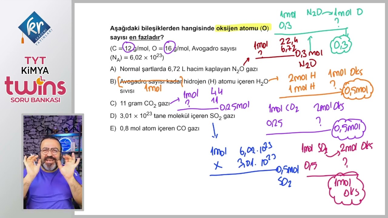 6.  Ünite Kimyanın Temel Kanunları ve Kimyasal Hesaplamalar İkiz Sorular Soru Çözümleri