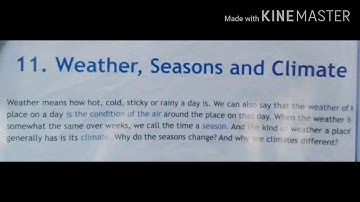 Class -4 ch-11 Weather, Seasons and Climate (part-2)