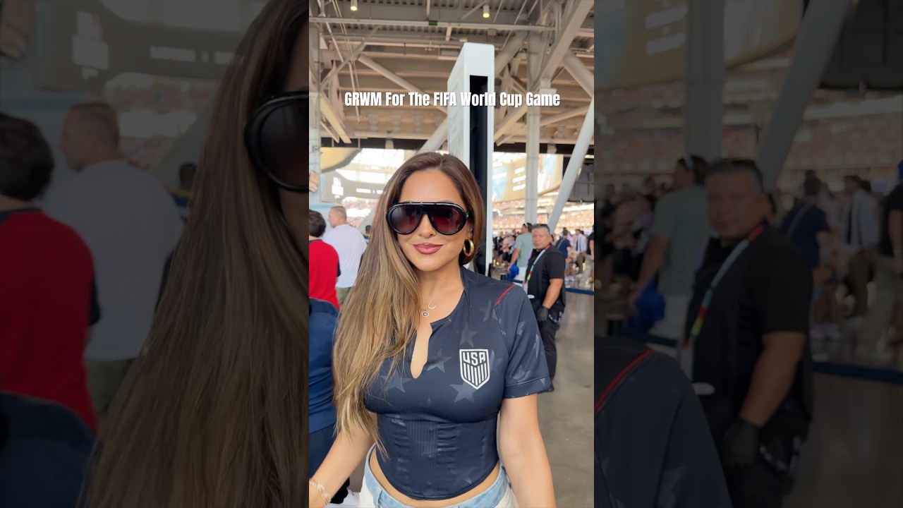 GRWM For The FIFA World Cup Game ✨#ootd #style #fashion #outfit #worldcup #tutorial #shorts #beauty