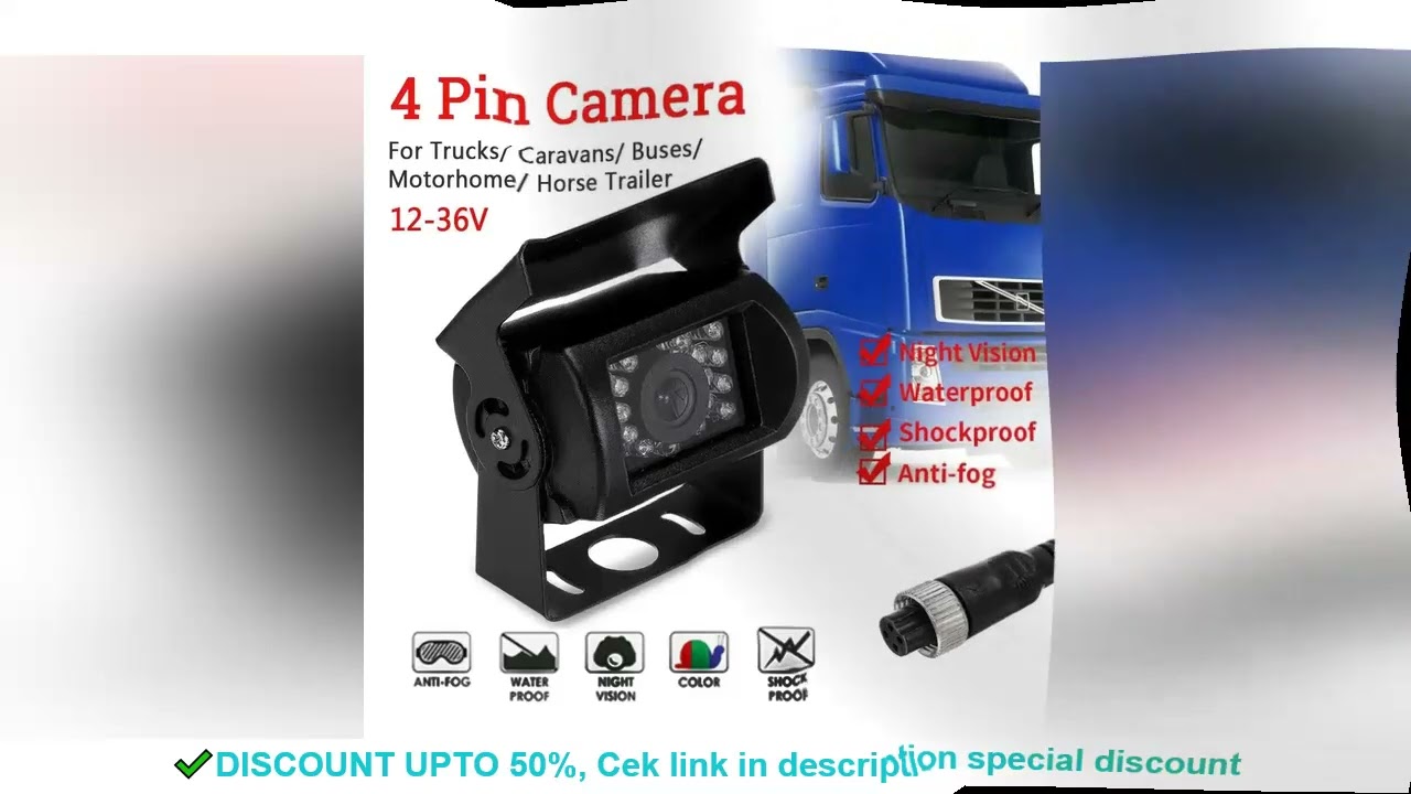 Vehicle Backup Camera with 18 Infrared LED HD Rear View Camera Universal 12V-24V Backup Camera for T