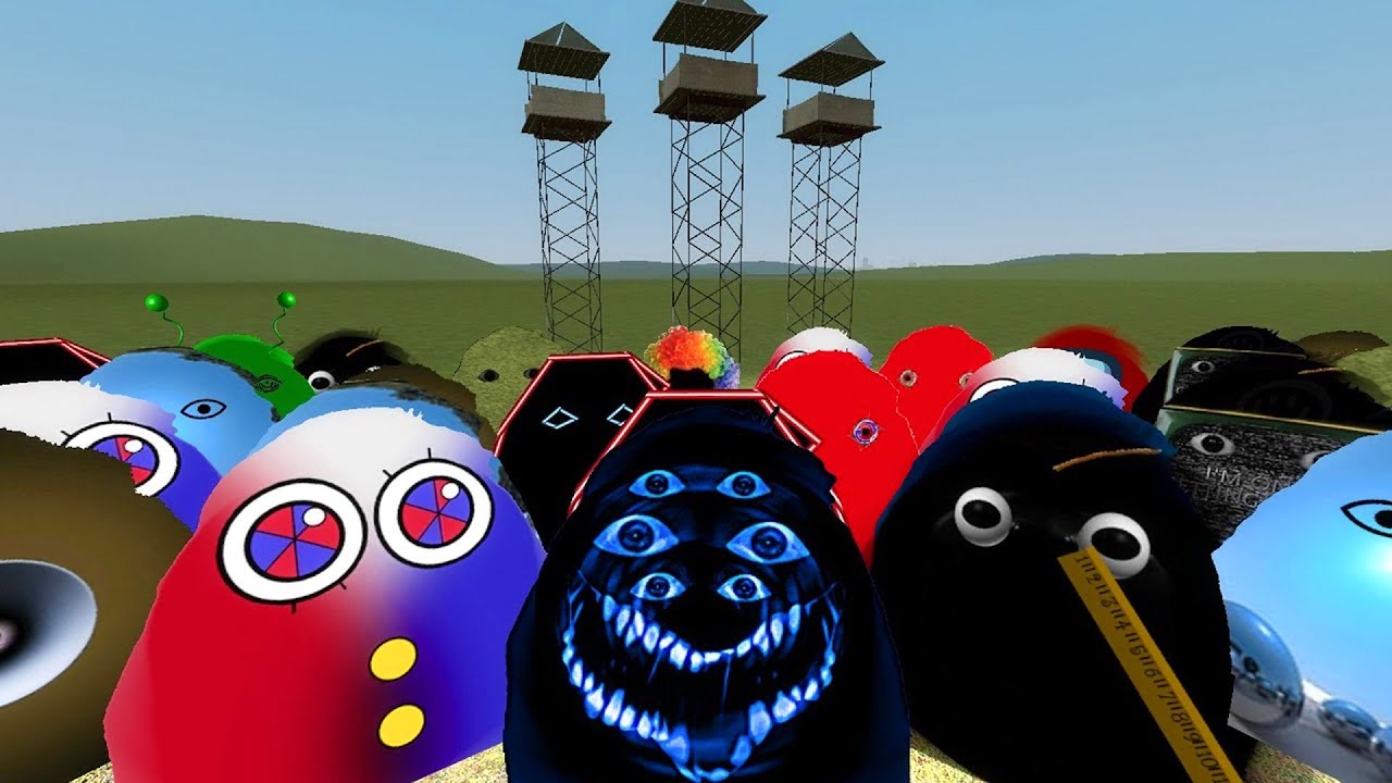 Злая семья Мунси против башен в Garry's Mod! (Парк 96)