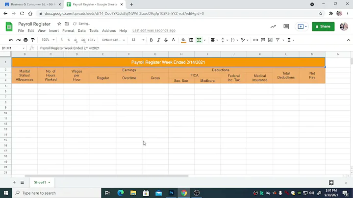 Payroll Register in Sheets