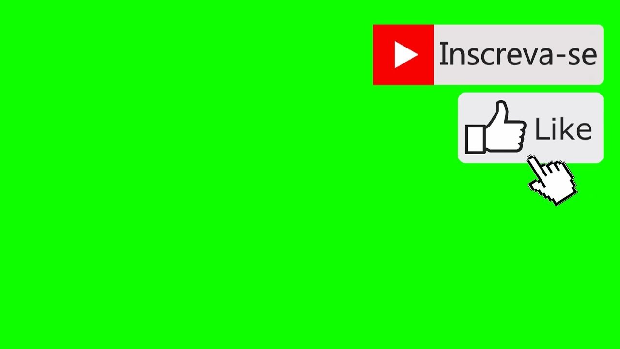 Green Screen Inscreva-se [Botão Inscreva-se Chroma Key com Like, Inscrito,  Sininho e notificações] 