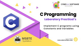 Practical No 2 | Implement C Programs Using Constants and Variables | C Programming Basics