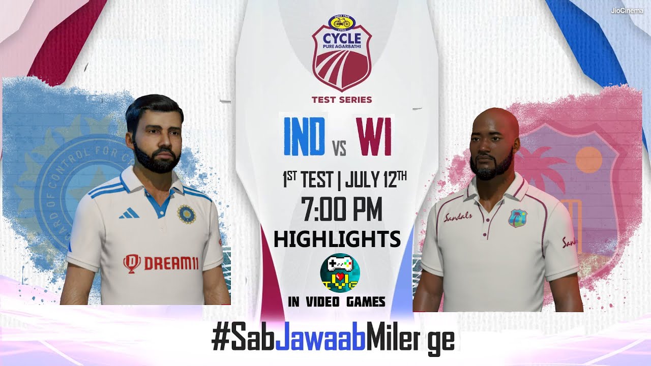 Day 1 - 1st Test - India vs West Indies Full Match Highlights Prediction Cricket 22 Match