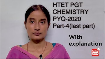 HTET PGT CHEMISTRY PYQ-2020 (last part) #shzclasses #htet2024 #htetpyq