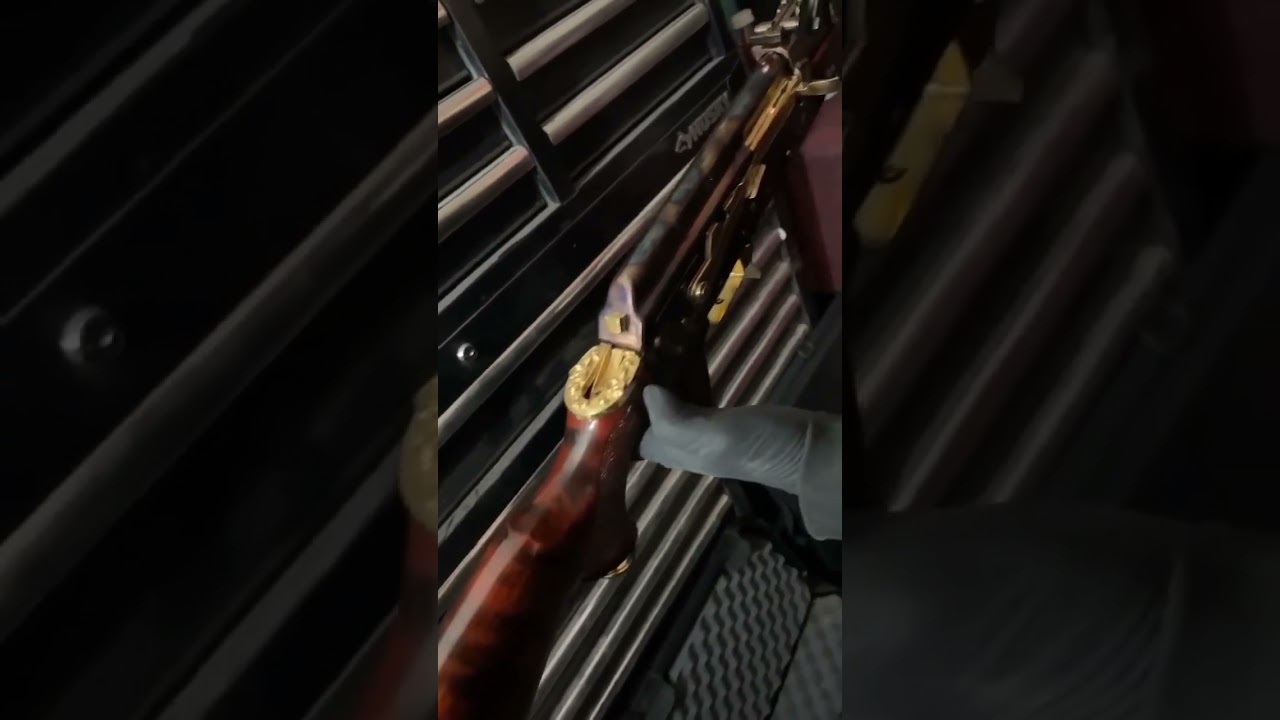 Pioneer Arms gold plated AK w/ bluing and custom wood work 